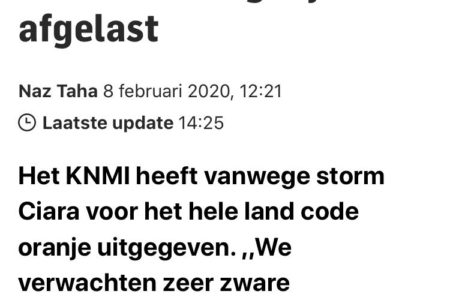 KNMI: code oranje voor monsterstorm